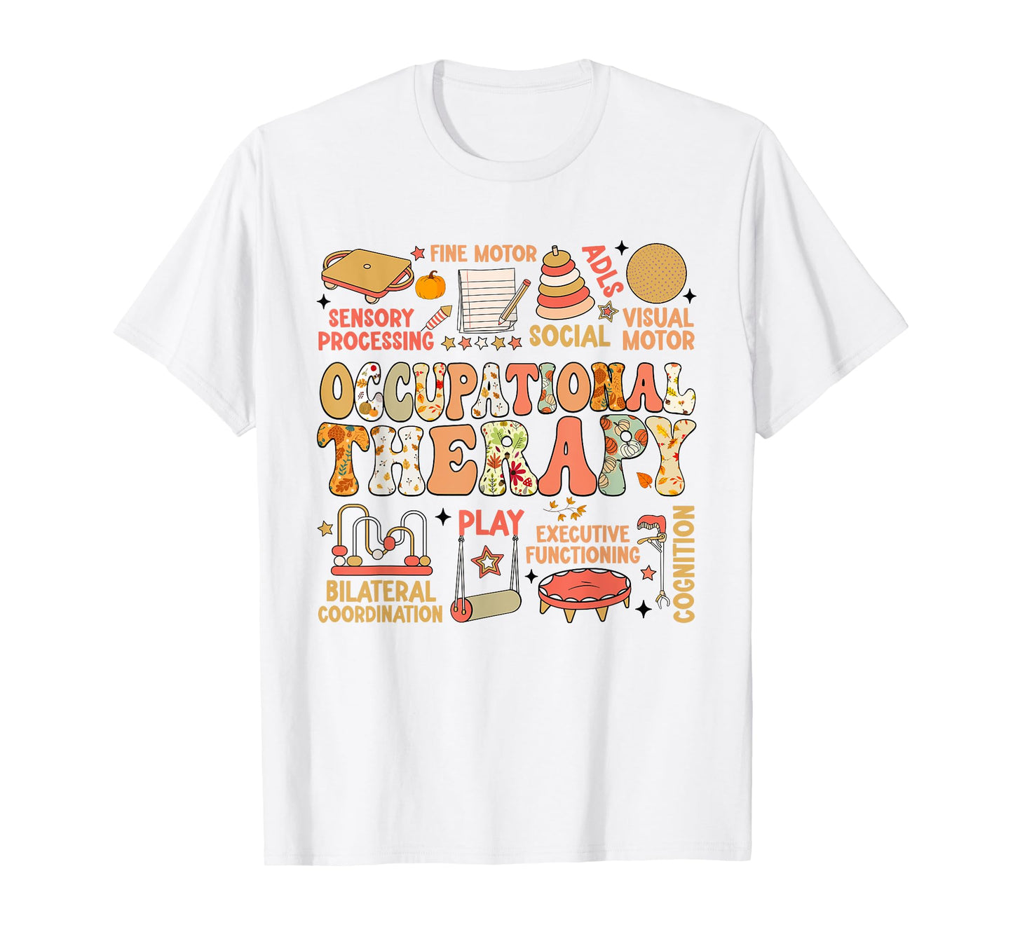 Occupational Therapy Fall Autumn OT Retro Thanksgiving T-Shirt