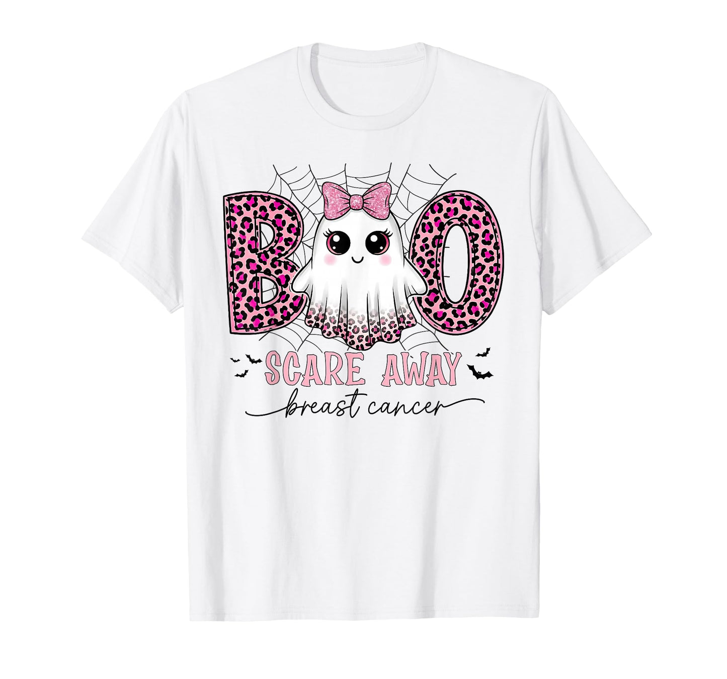 Halloween Boo Scare Away Breast Cancer Awareness Cute Ghost T-Shirt