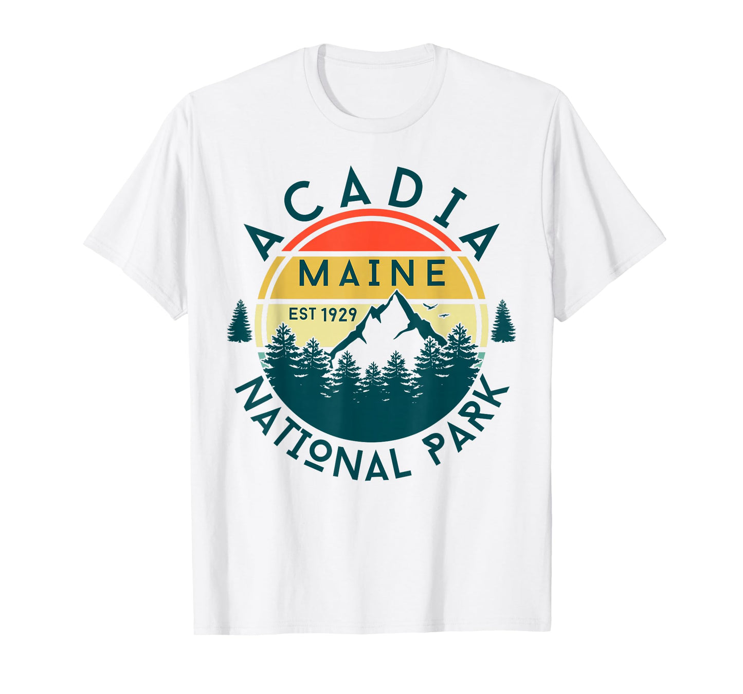 Acadia National Park Maine Mountains Nature Hiking Retro T-Shirt