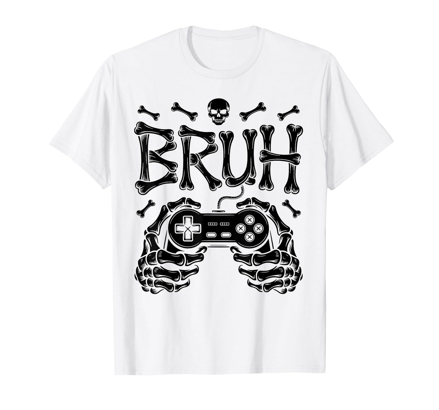 Funny Skeleton Video Game Halloween Gaming Gamer Boys Men T-Shirt