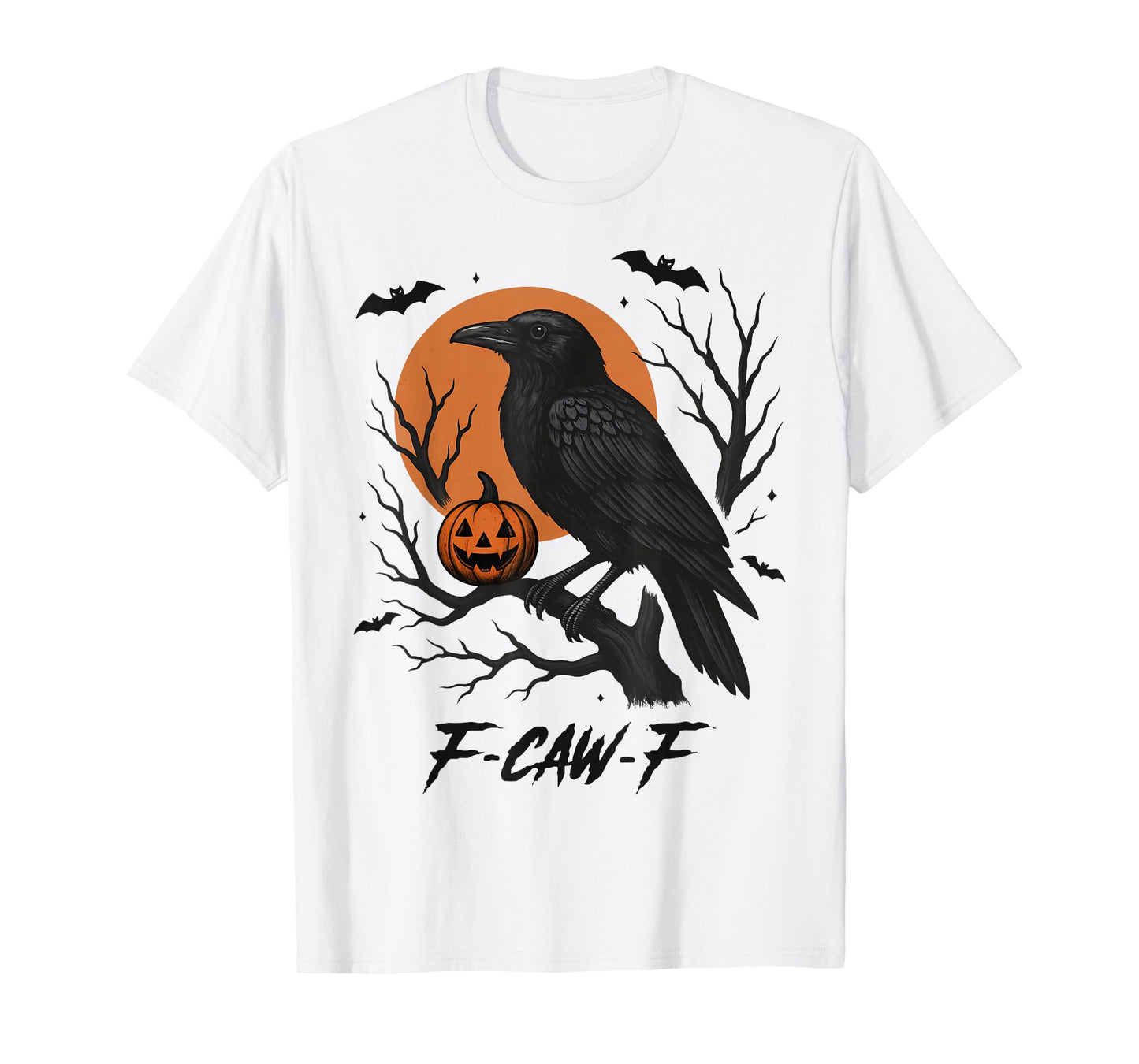 Funny F Caw F Raven Bird Gothic Graphic Halloween Crow Pun T-Shirt