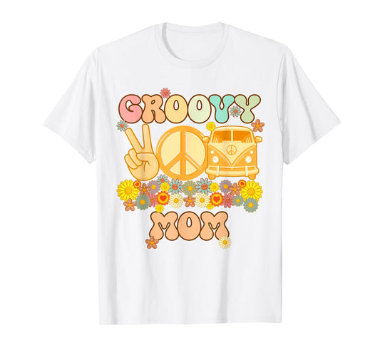 Groovy Mom Retro Matching Family Baby Shower Mother's Day T-Shirt
