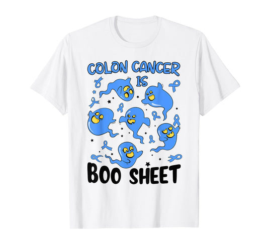 Funny Colon Cancer Is Boo Sheet Ghost Halloween Costume T-Shirt