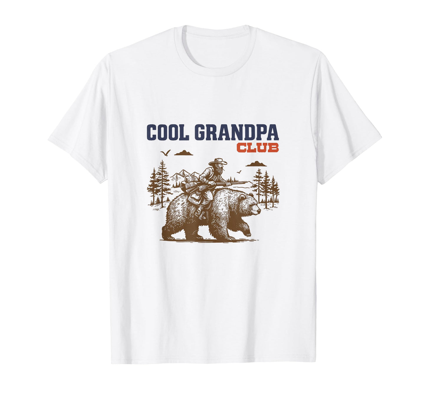 Cool Funny Grandpa Club Bear Vintage Adventure Outdoorsmen T-Shirt