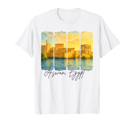 Aswan Egypt Traveling Brushstroke Aswan Souvenir Trip T-Shirt