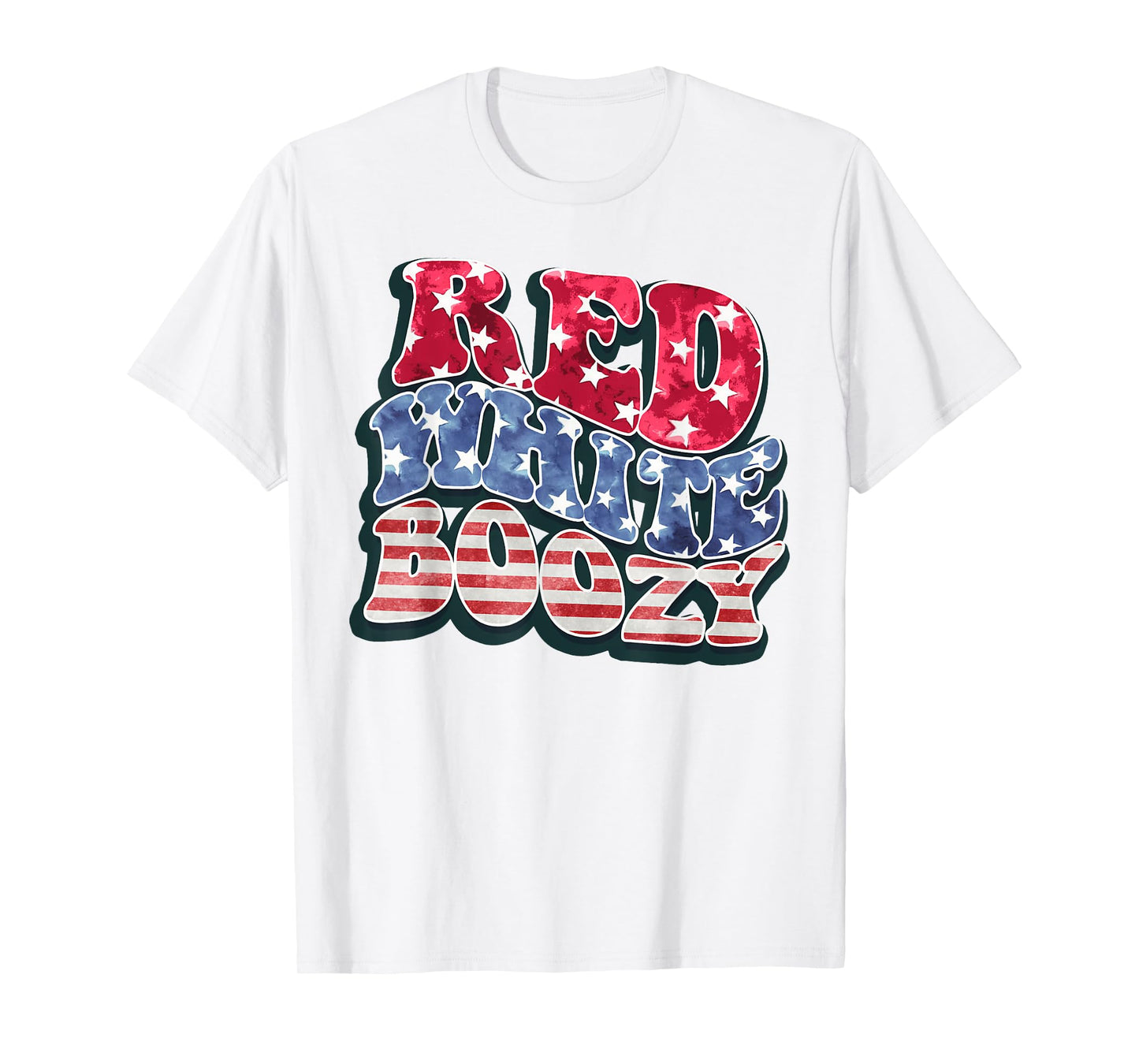 Red White And Boozy Shirt 4th Of July Funny Drinking Party T-Shirt
