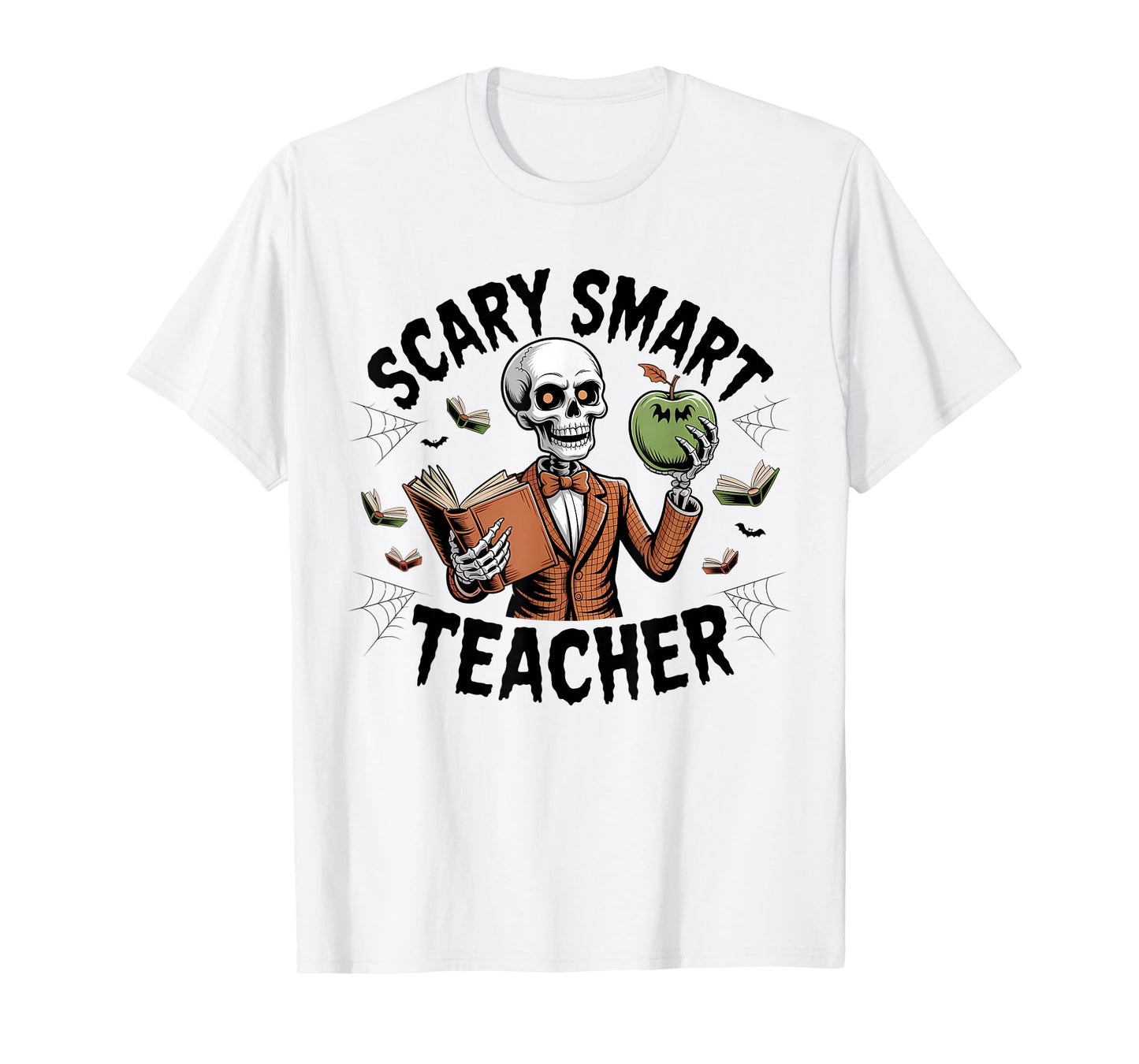 Scary Smart Teacher Halloween Skeleton T-Shirt