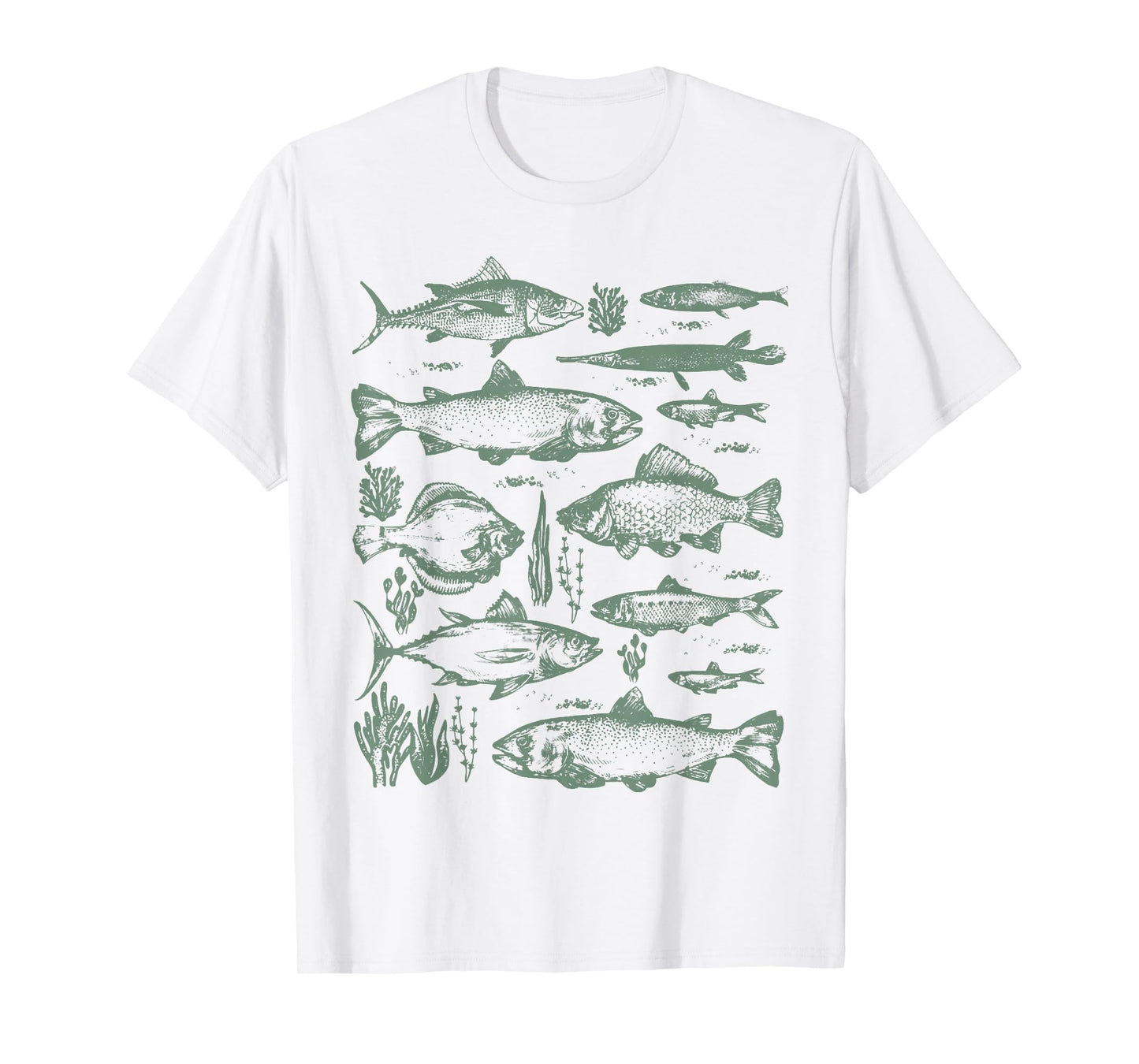 Retro Fish Nature Outdoor Fishing Mens Women Biology T-Shirt