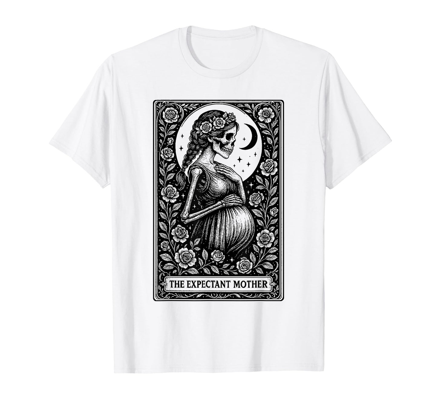 Skeleton Tarot Pregnancy Announcement Expectant Mother tee T-Shirt