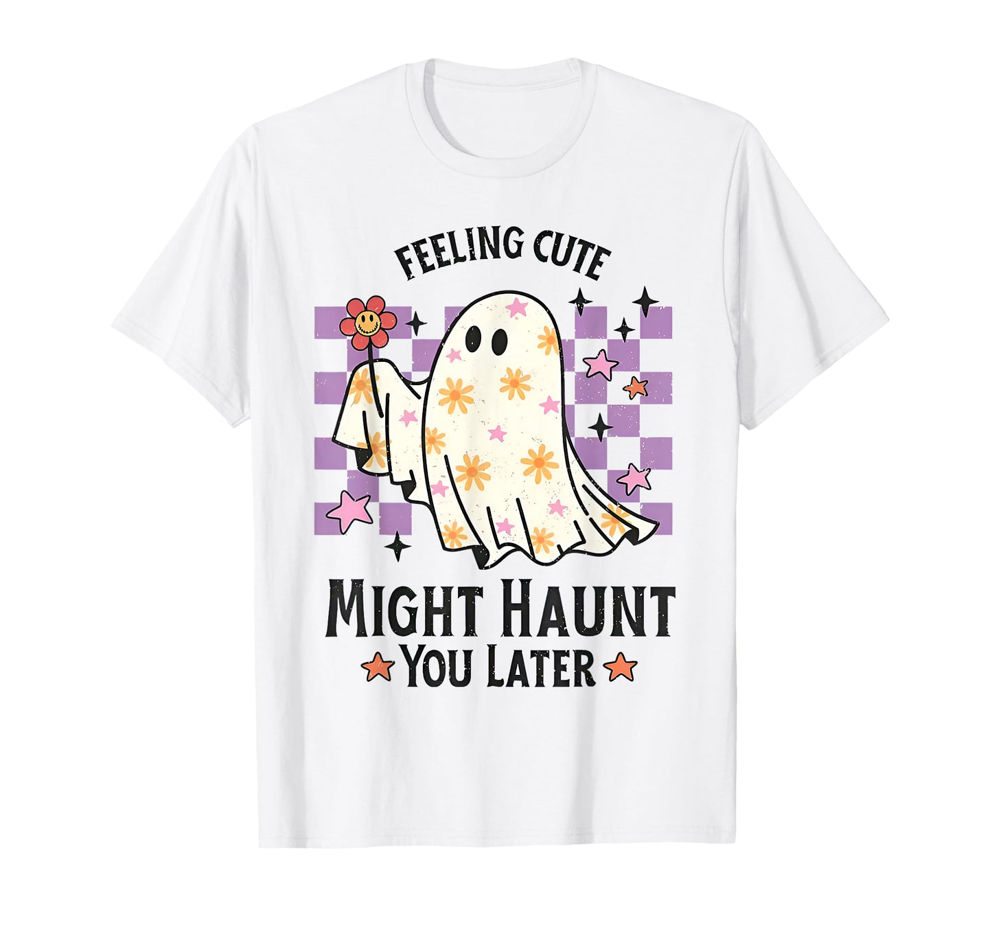 Feeling Cute Might Haunt You Later Halloween Pumpkin T-Shirt