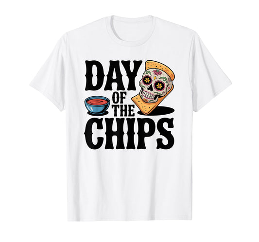 Day of The Chips Funny Salsa Skull T-Shirt