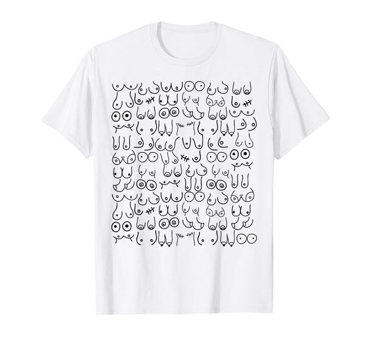 Love Boobies Funny Breast Cancer Awareness Pink Ribbon Women T-Shirt