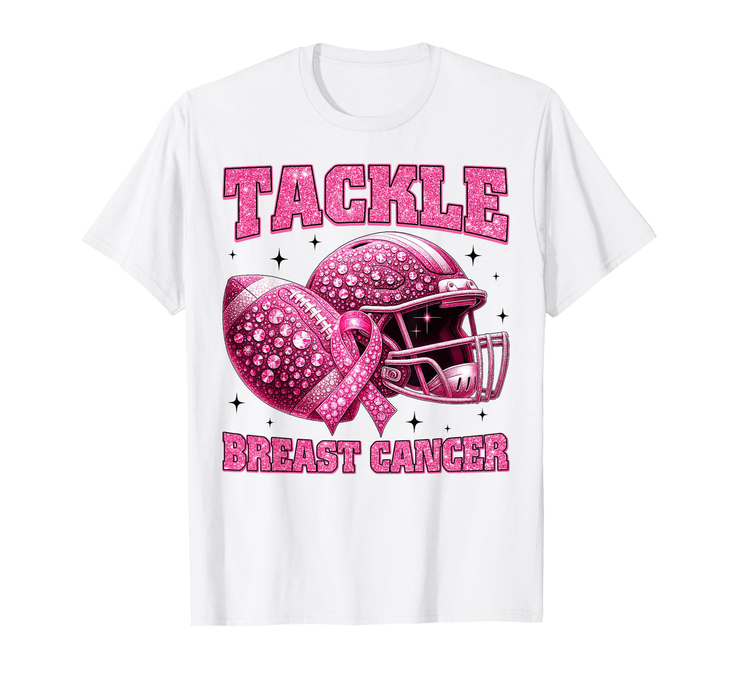 Tackle Breast Cancer Awareness Month Warriors Football Women T-Shirt