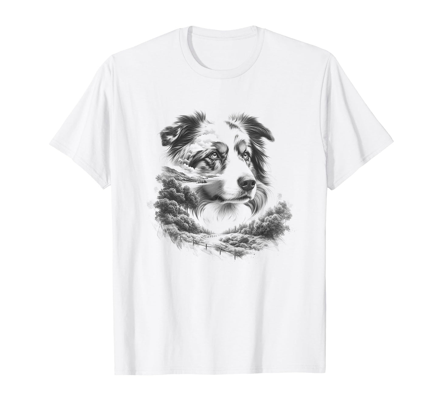 Australian Shepherd Dog Aussie Nature Memorial Design Idea T-Shirt