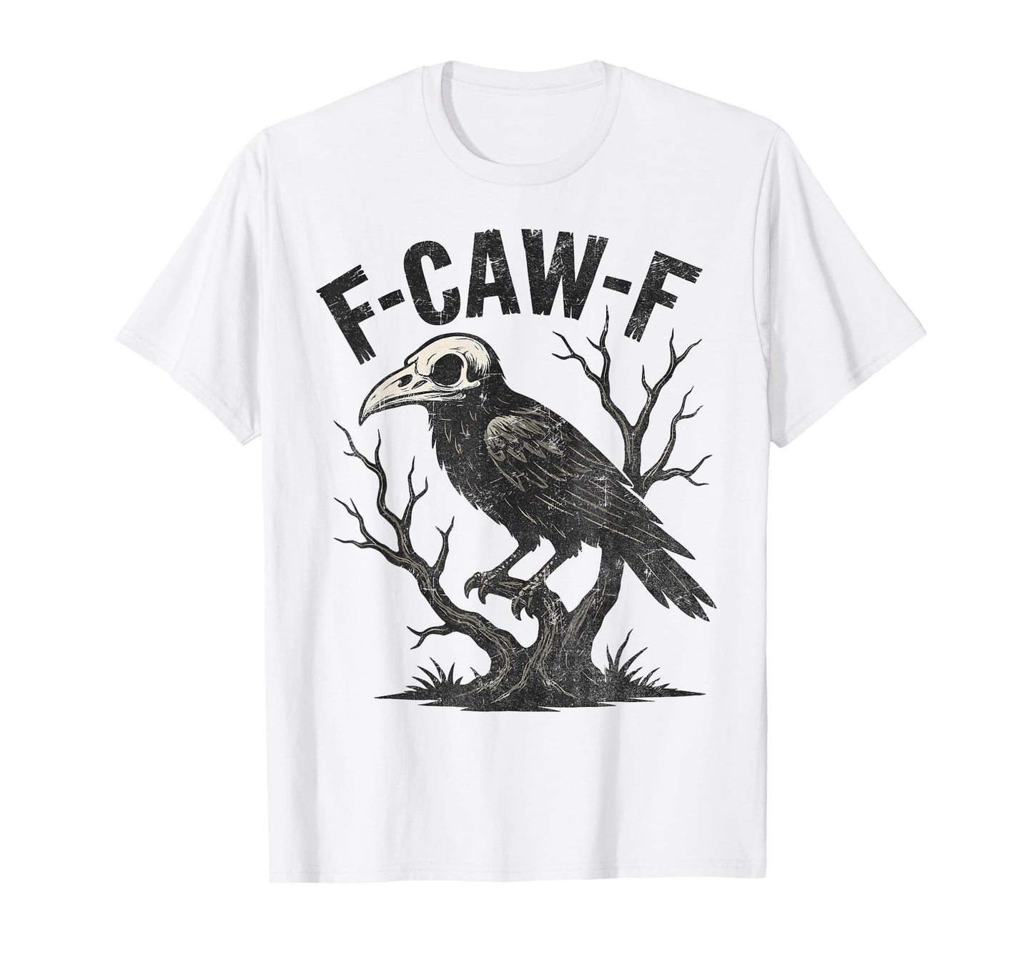 F-Caw-F Skeleton Black Bird Women Men T-Shirt