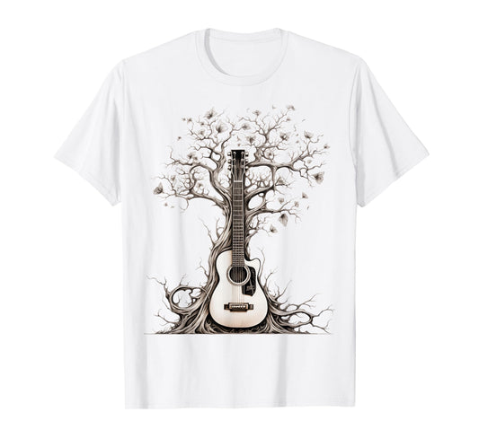 Acoustic Guitar Tree Of Life Nature Of Music Guitarist T-Shirt