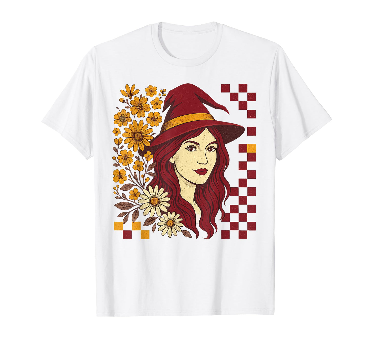 Funny Witch Halloween Floral Spooky Season Funny Fall Vibes T-Shirt