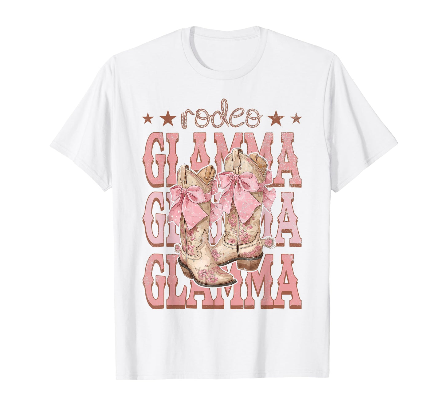 Rodeo Glamma Pink Boots Coquette Cow-Girl Birthday Party T-Shirt