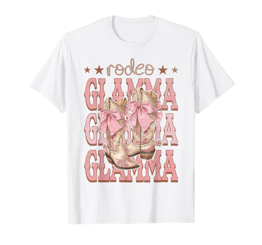 Rodeo Glamma Pink Boots Coquette Cow-Girl Birthday Party T-Shirt