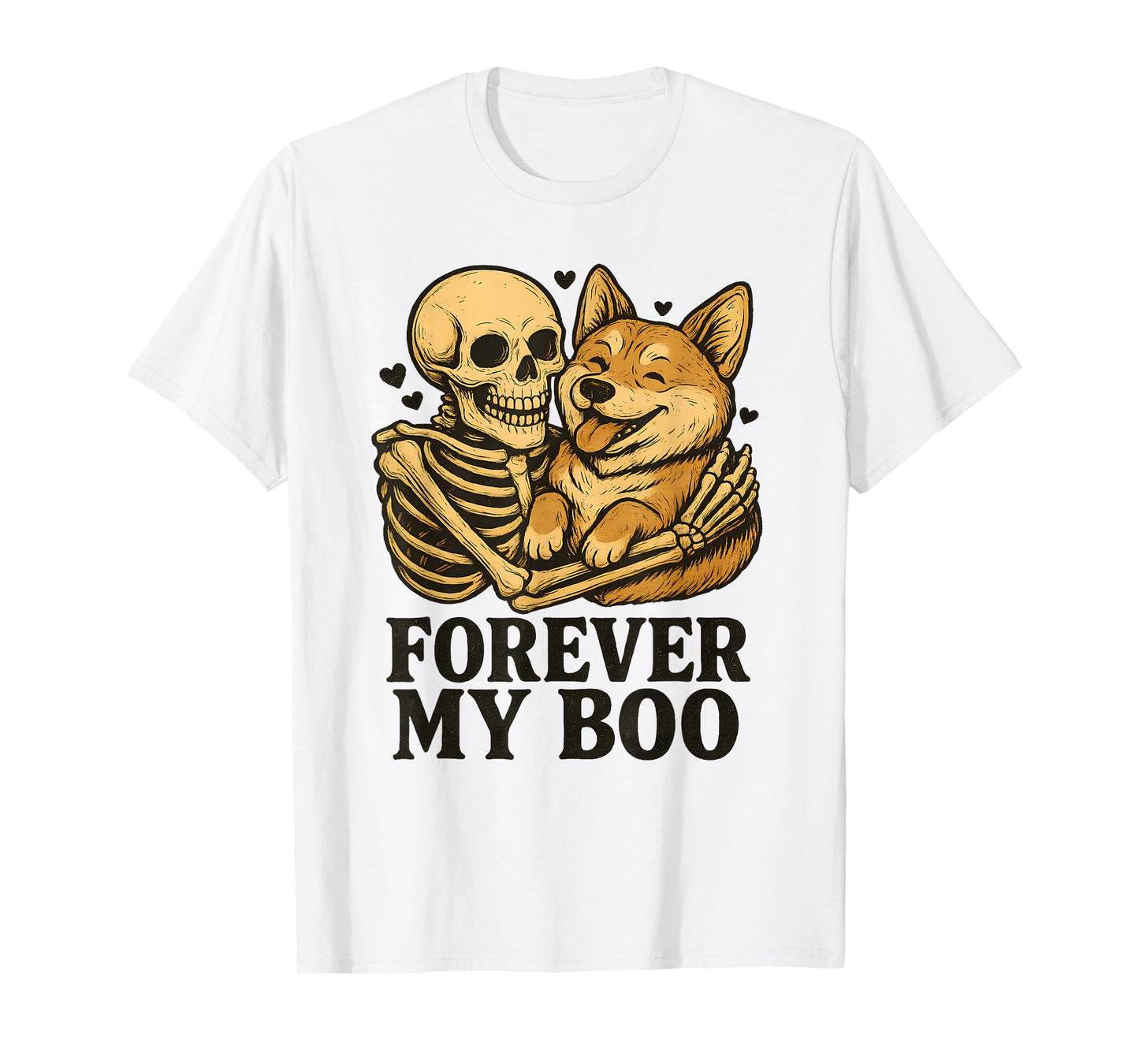 Forever My Boo Halloween Skeleton with Akita Lover T-Shirt
