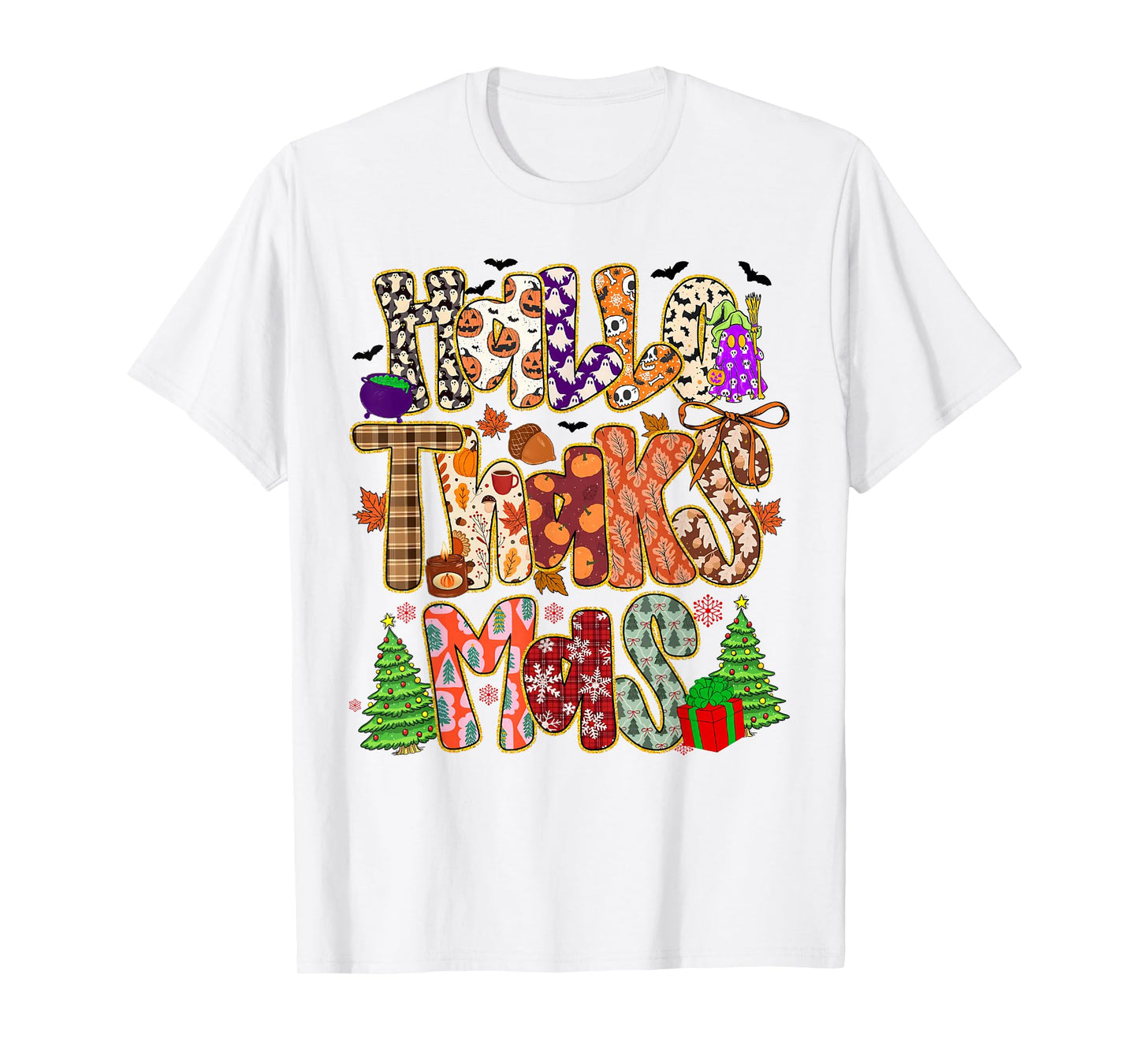 Gooses Halloween Thanksgiving Christmas Happy HalloThanksMas T-Shirt