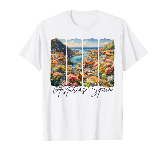 Asturias Spain Traveling Brushstroke Asturias Souvenir Trip T-Shirt