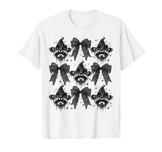 Coquette Halloween Funny Halloween Girl Coquette Raccoon T-Shirt