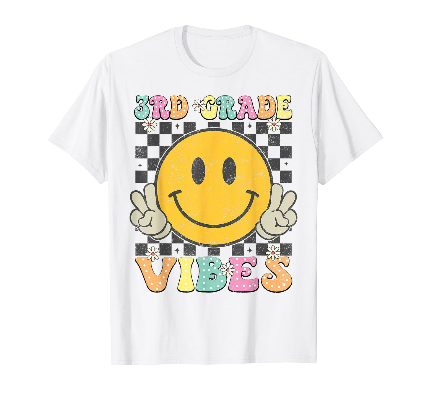 Girls 3rd Grade Vibes Smile Face Back to School Third grade T-Shirt