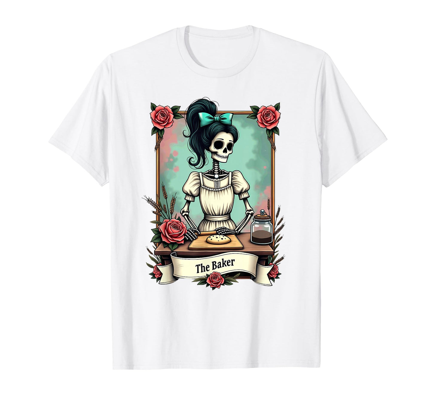 Tarot Card Skeleton Chef The Baker Halloween T-Shirt