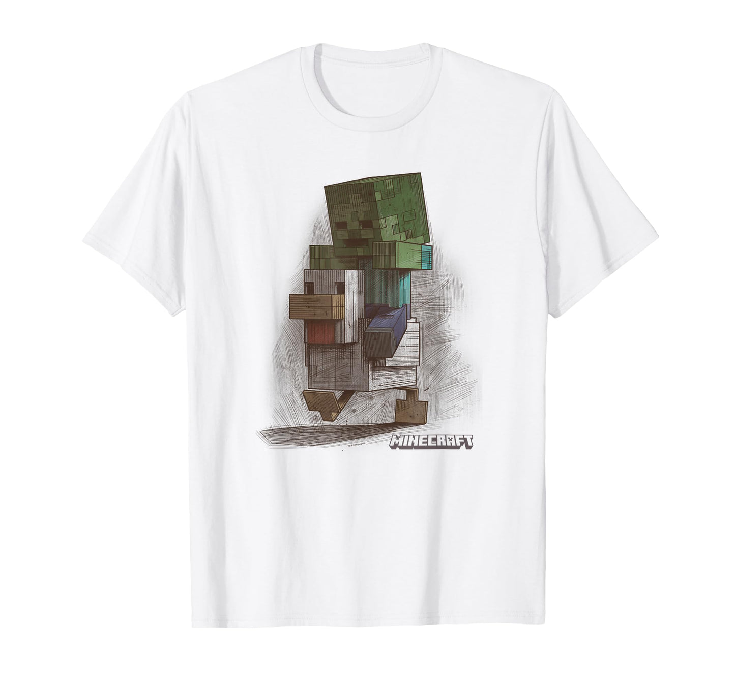 Minecraft Chicken Jockey Vintage Sketch T-Shirt