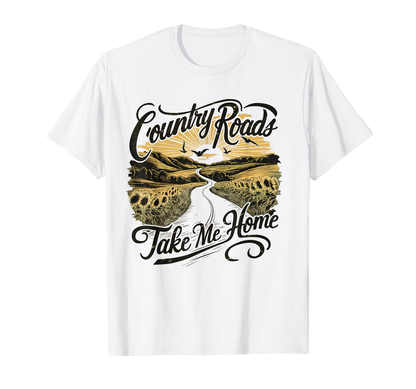 Camping Hiking Mountain Country Roads Take Me Home T-Shirt