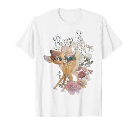 Disney Bambi Vintage Floral Poster T-Shirt