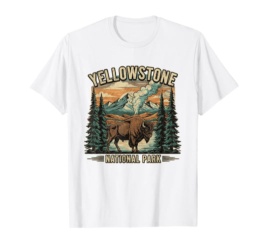 Yellowstone National Park Vintage Hiking Camping T-Shirt