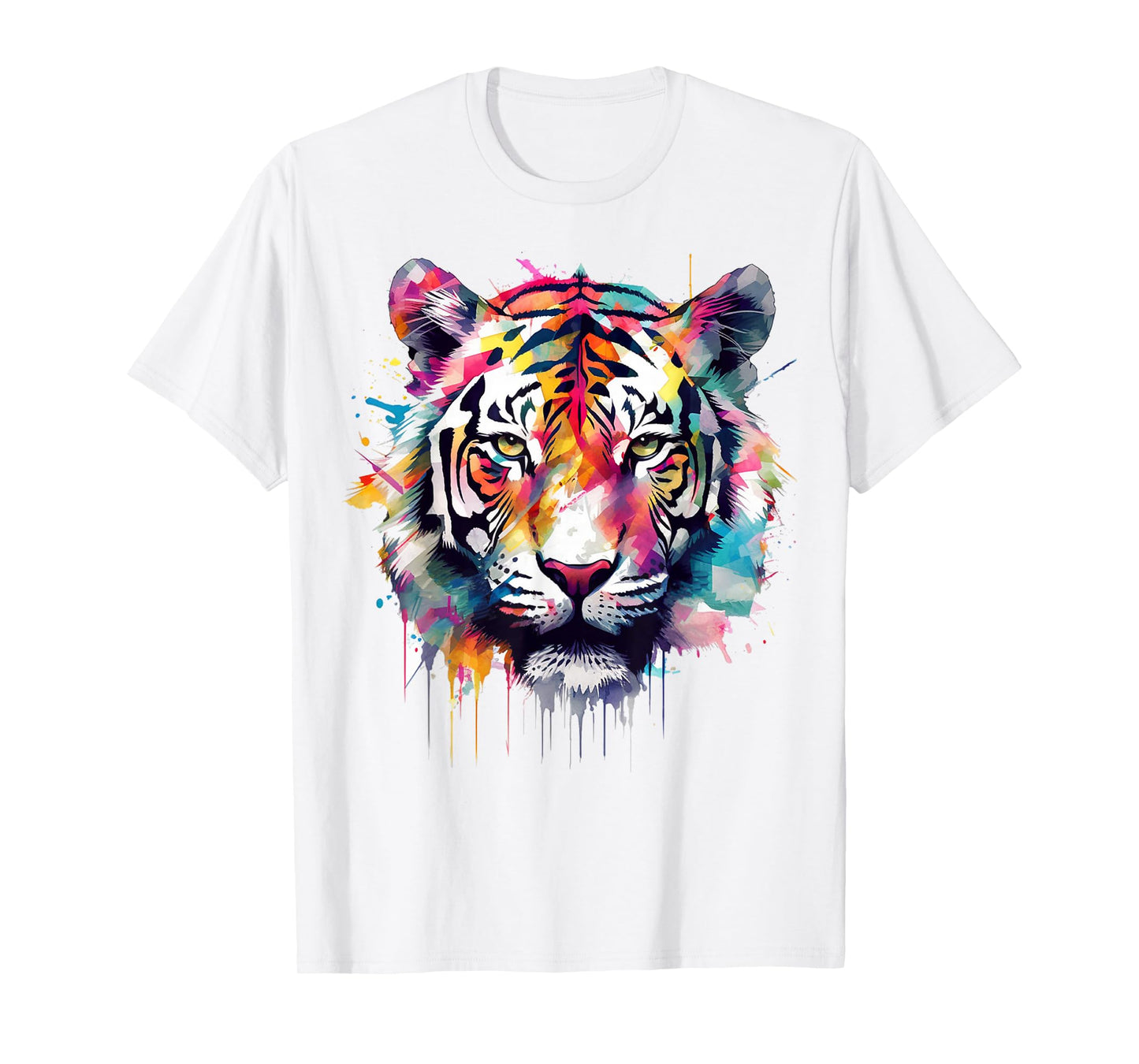 Tiger Artwork - Colourful Animal Art Tiger T-Shirt