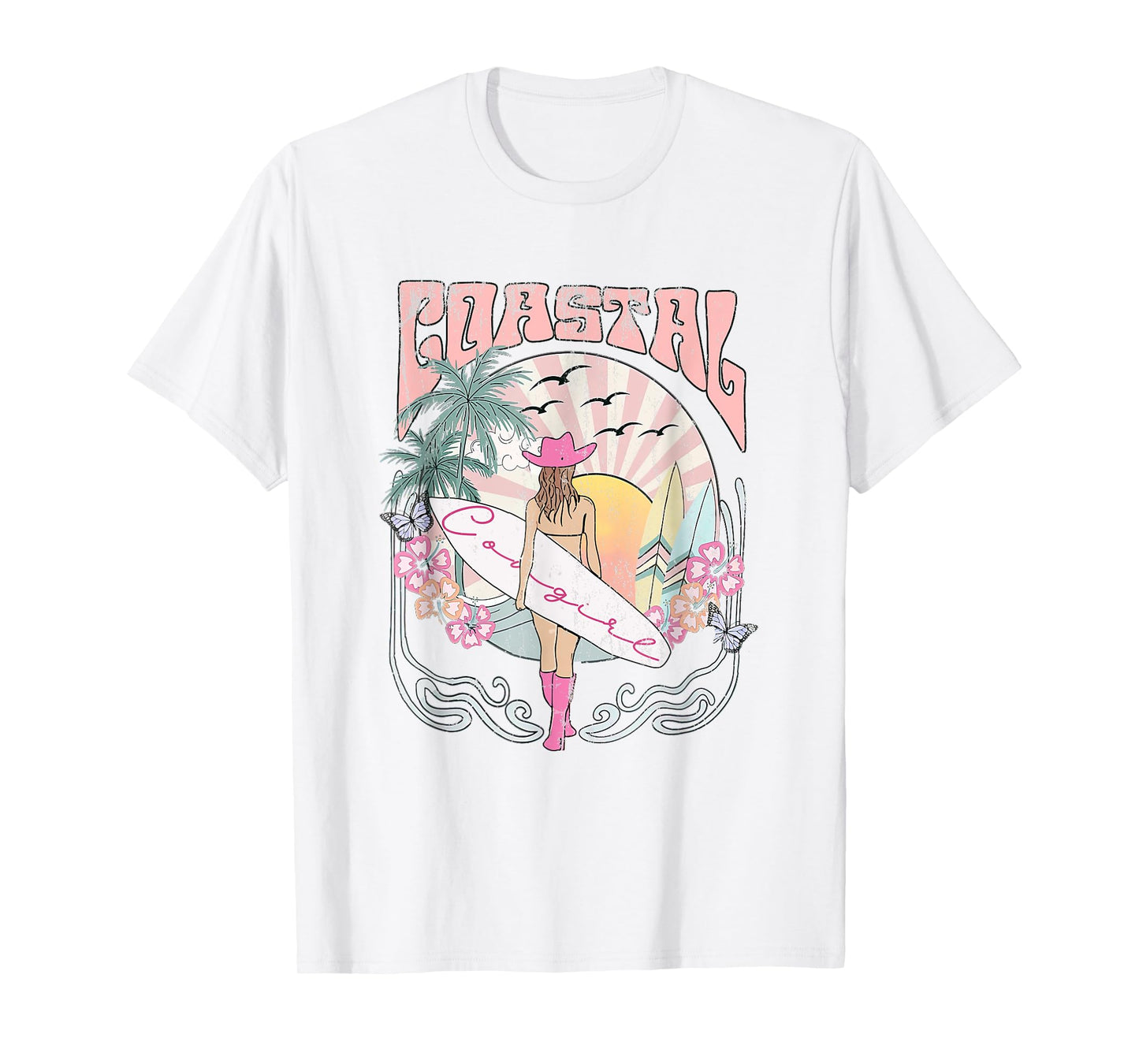 Coastal Cowgirl Aesthetic Cowgirl Surf Beach Cowgirls Outfit T-Shirt