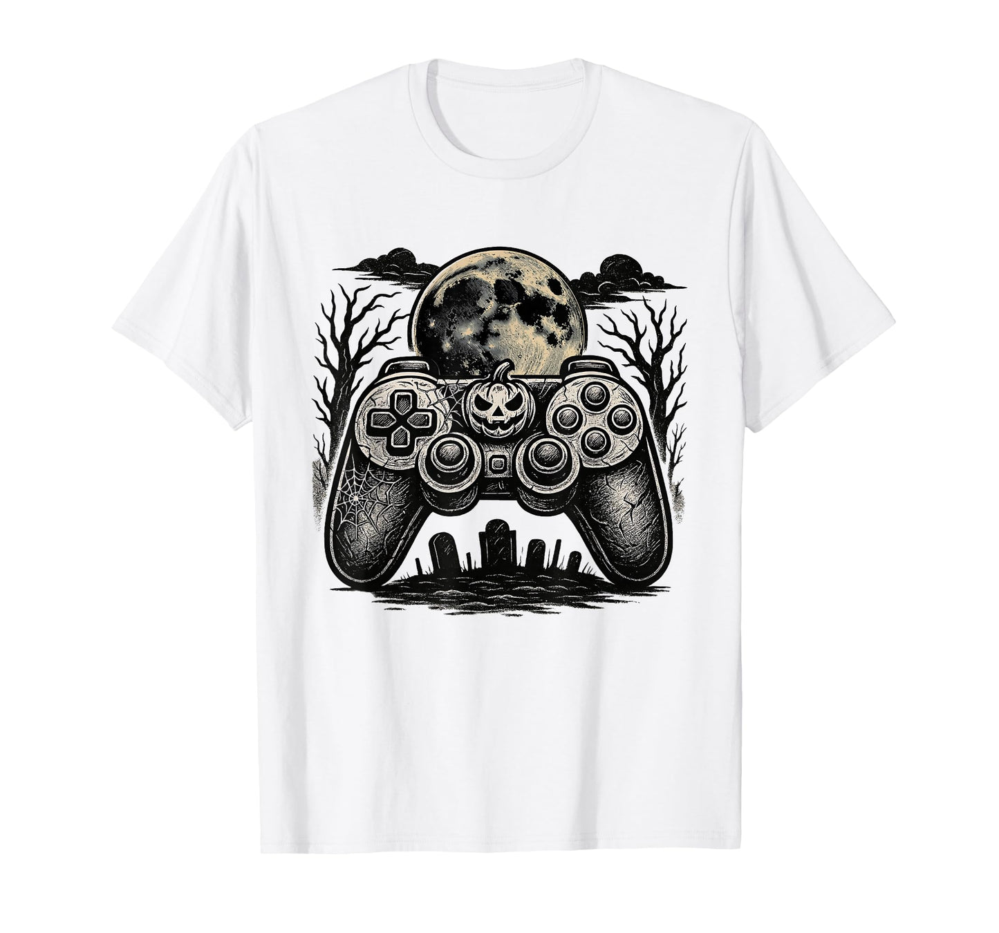Halloween Skeleton Gamer Costume Funny Spooky Gaming Boys T-Shirt