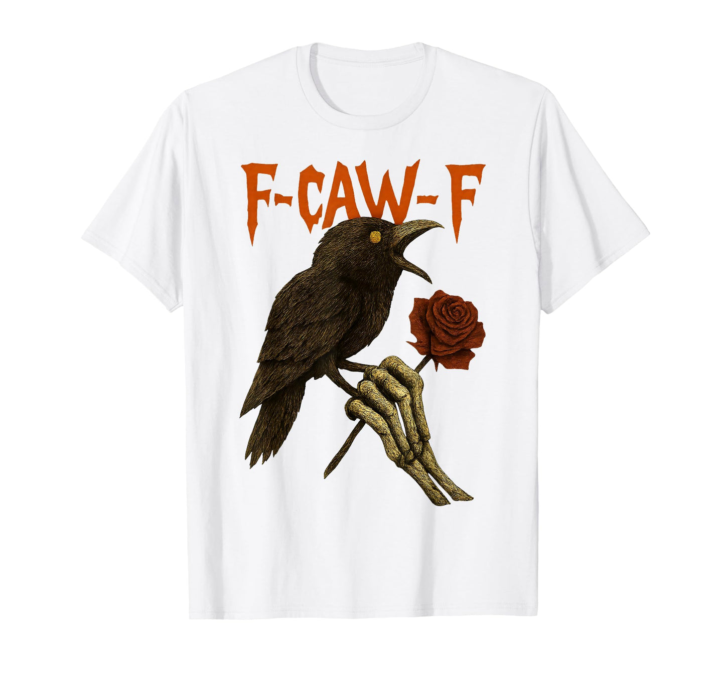 Funny F Caw F Raven Bird Gothic Graphic Halloween Crow Pun T-Shirt