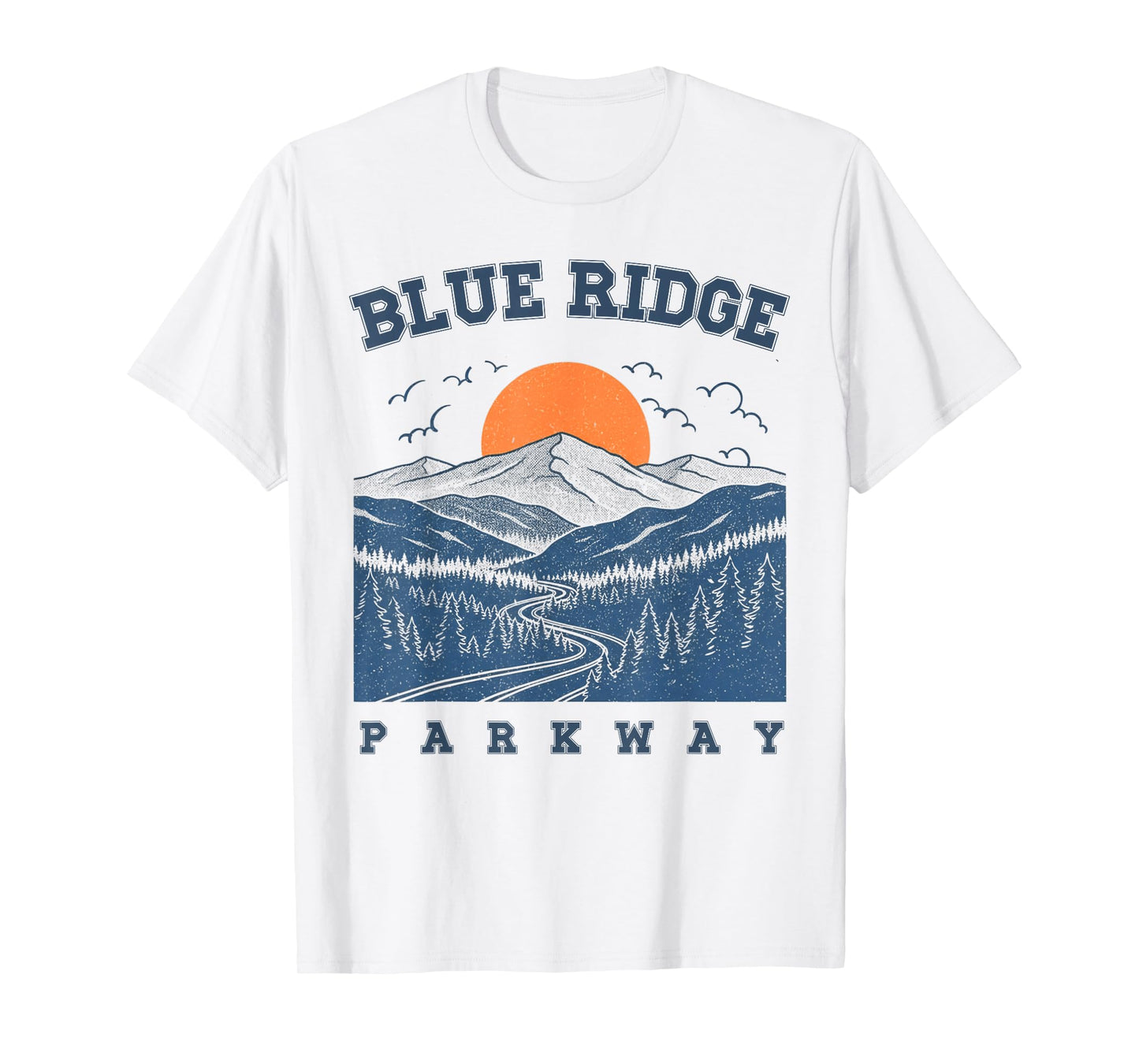 Blue Road Ridge Parkway Mountain Landscape North Carolina T-Shirt