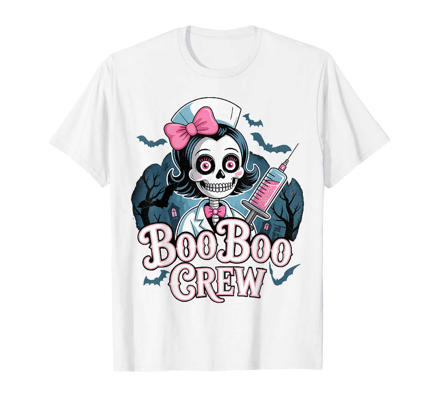 Gothic Nurse Skeleton, Spooky Nurse Skeleton Halloween Tees T-Shirt