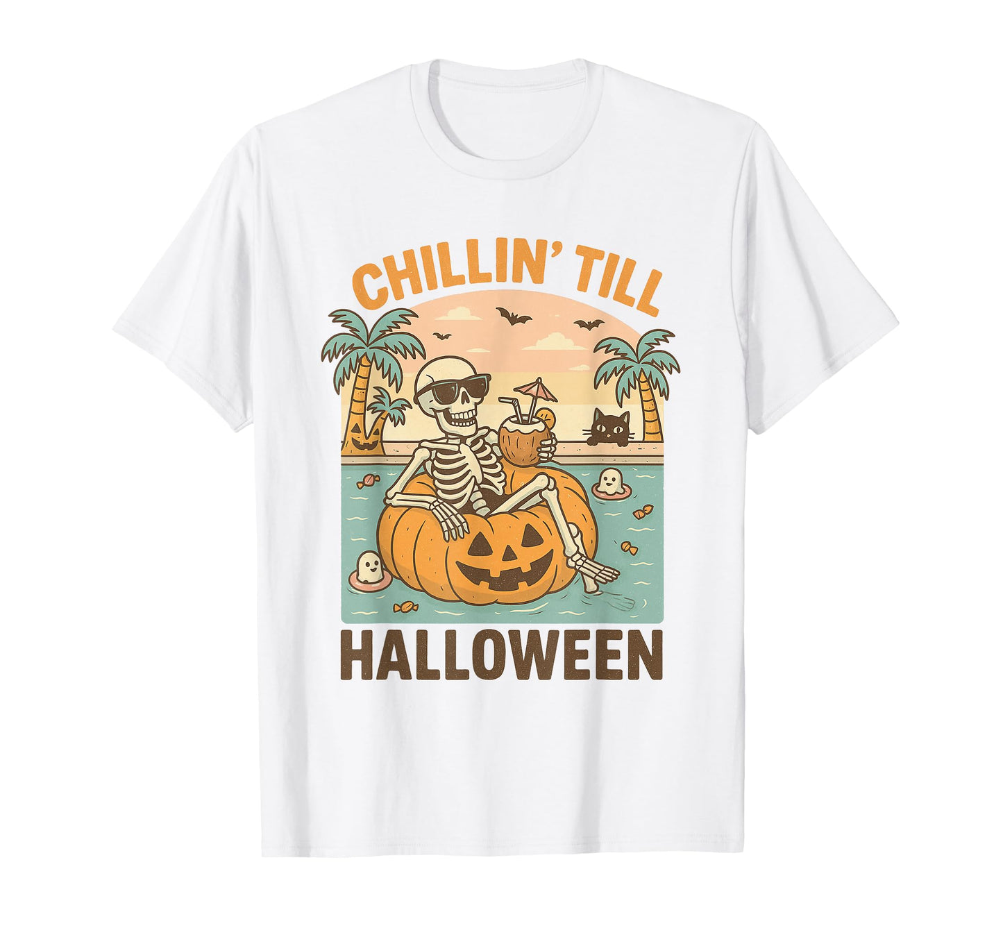 Spooky Summer Skeleton Shirt – Funny Halloween Beach Costume T-Shirt