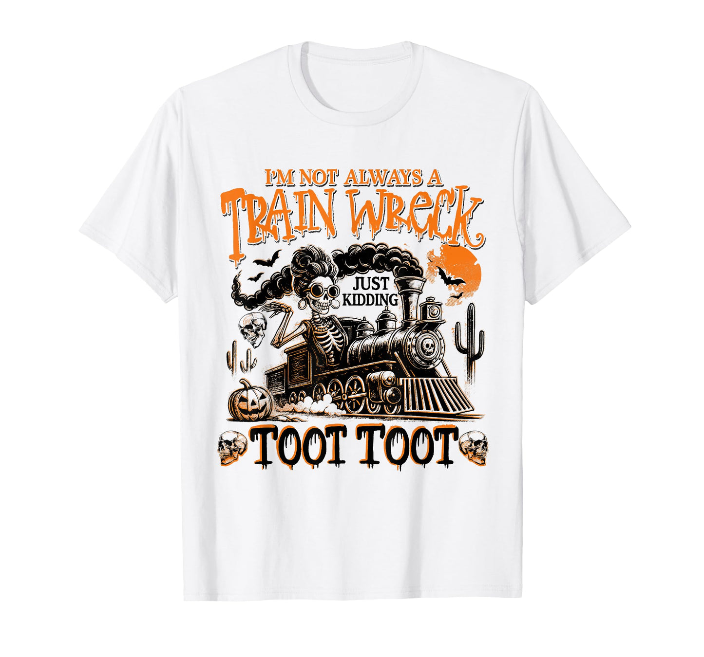 Halloween Humor Kidding Funny Toot Retro Skeleton Spooky T-Shirt