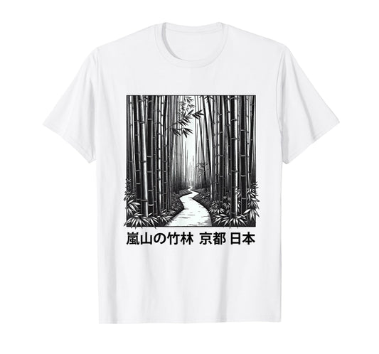 Arashiyama Bamboo Forest Kyoto Japanese Aesthetic Japan Art T-Shirt