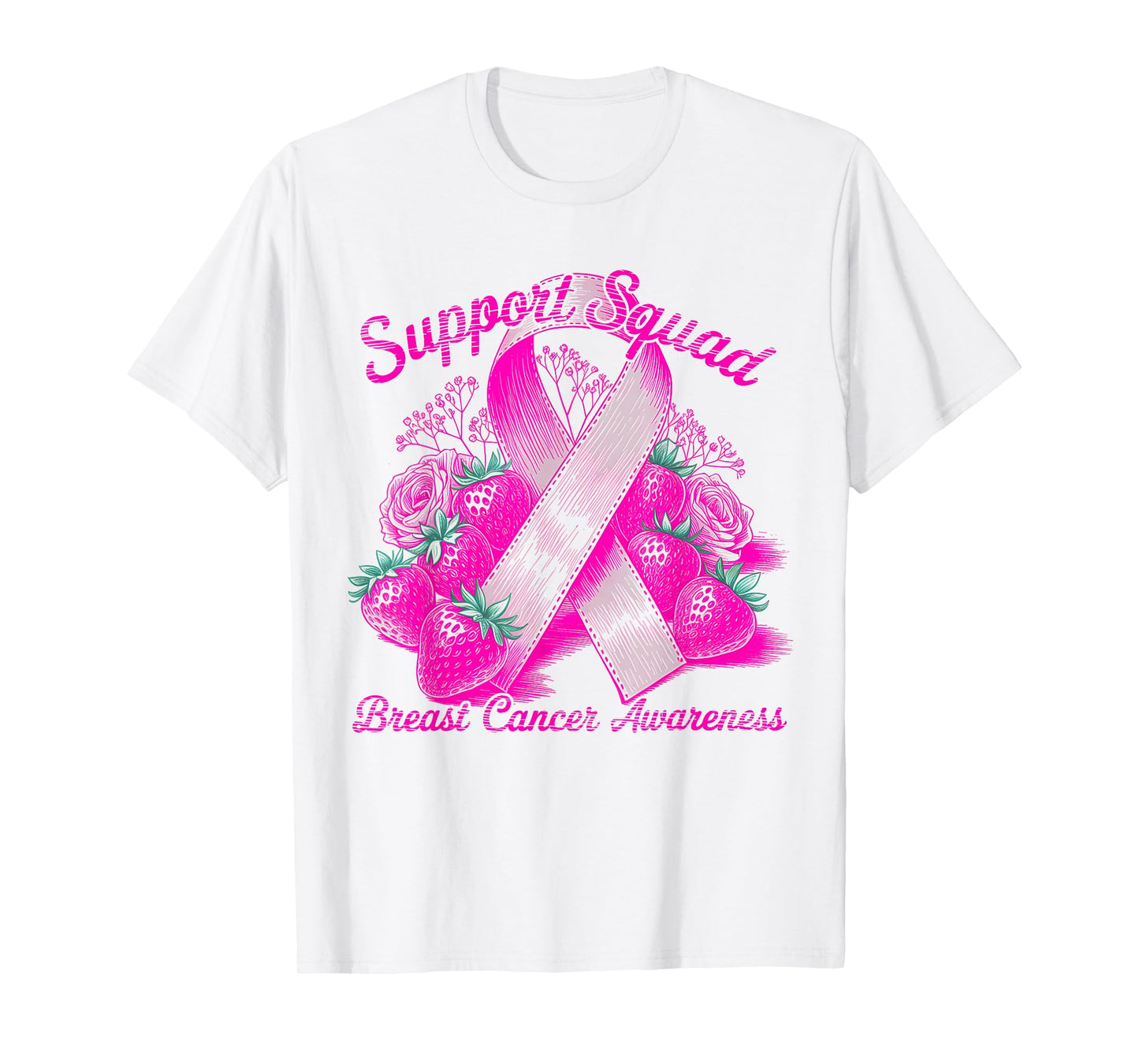 Support Squad Breast Cancer Awareness Pink Ribbon Women Gift T-Shirt