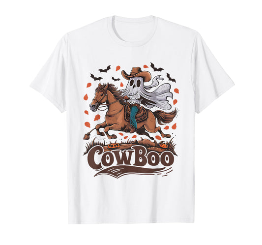 Fun Cowboo Ghost Riding Horse Western Cowboy Ghost Halloween T-Shirt