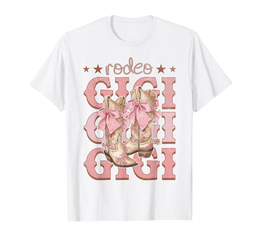 Rodeo Gigi Pink Boots Coquette Cow-Girl Birthday Party T-Shirt