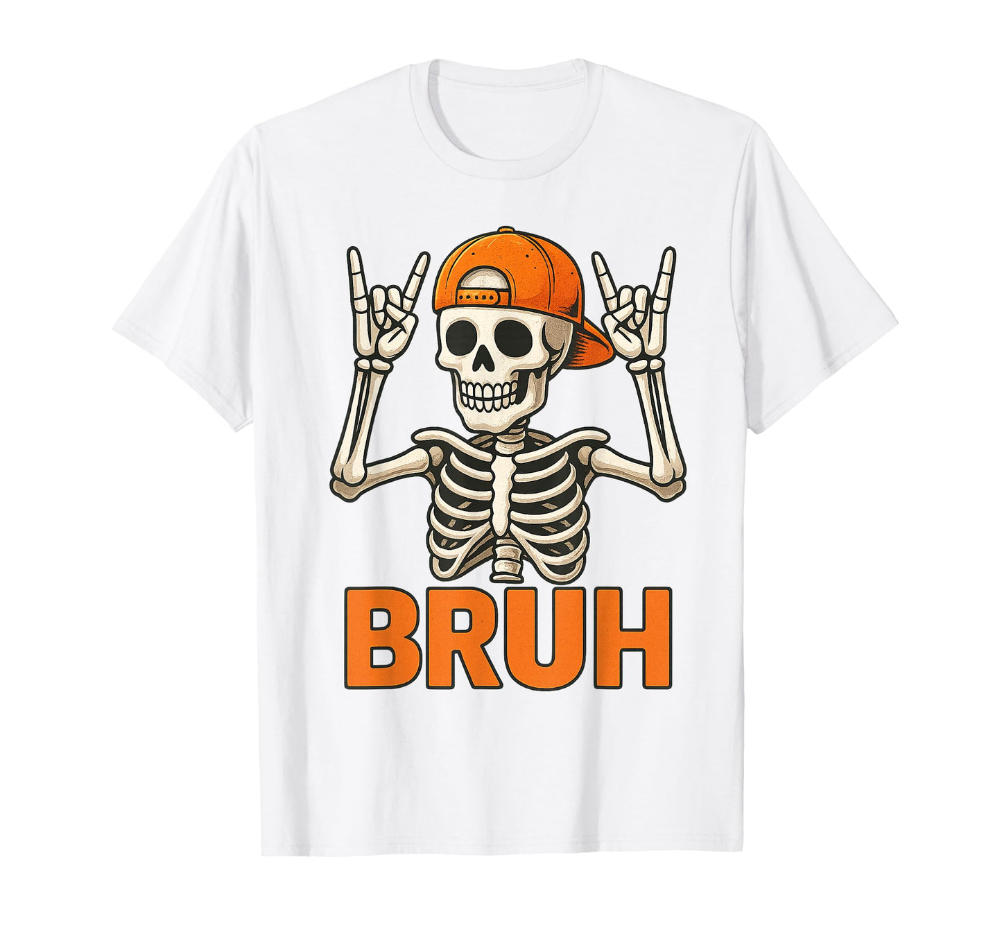 Vintage Bruh Punk Rock Skeleton Skater Rocker Halloween Men T-Shirt