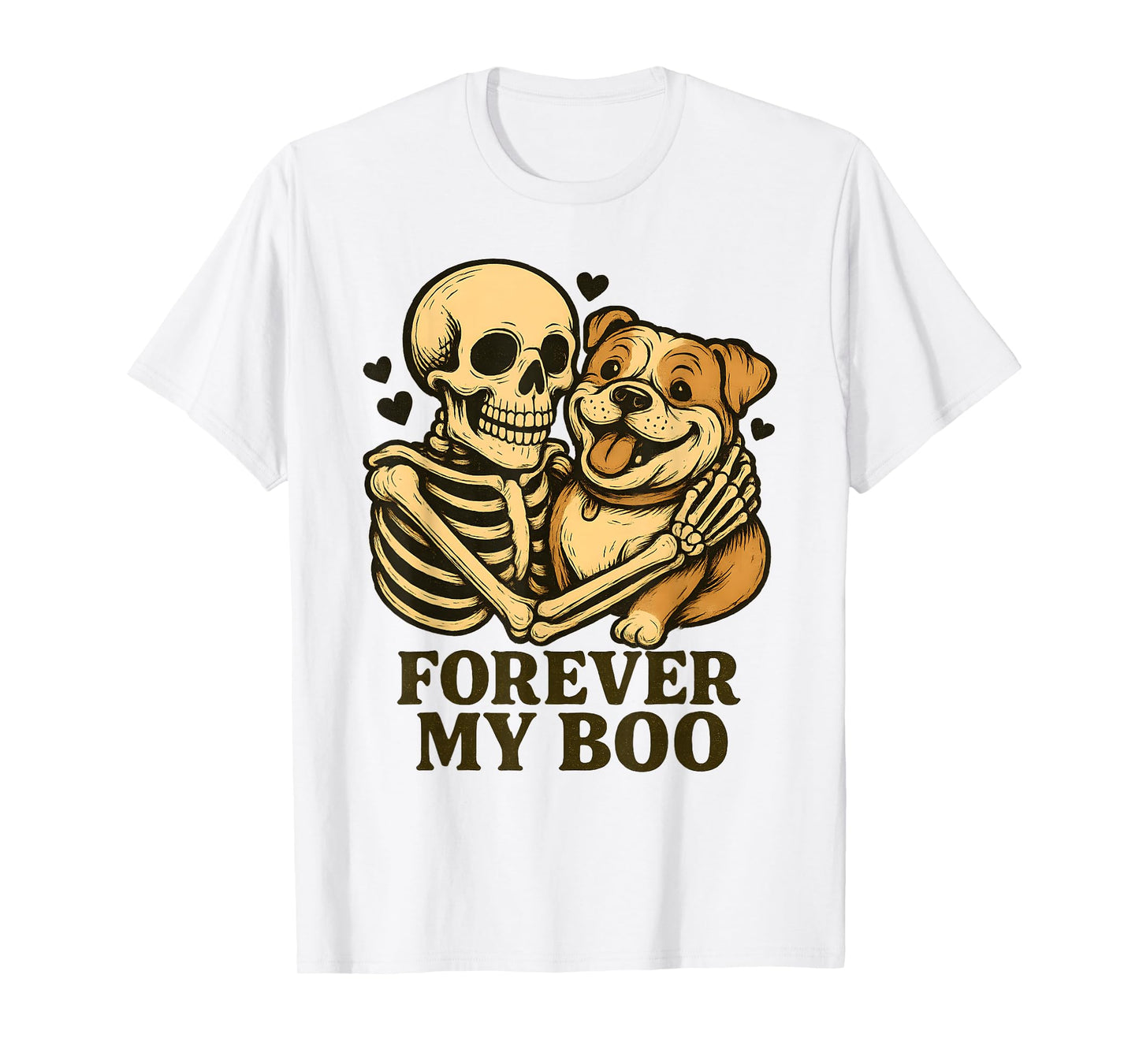 Forever My Boo Halloween Skeleton American Bulldog Lover T-Shirt