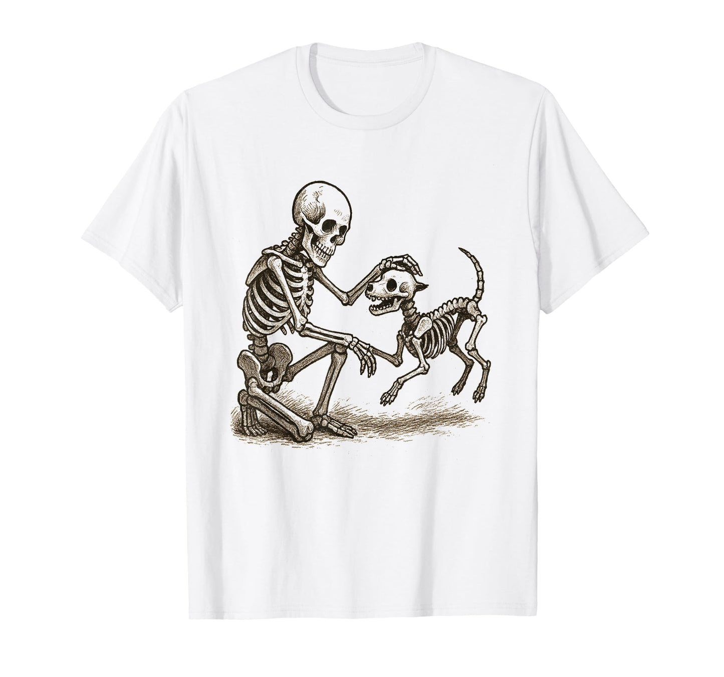 Funny Skeleton Dog Lover Halloween: Can I Pet That Dog T-Shirt