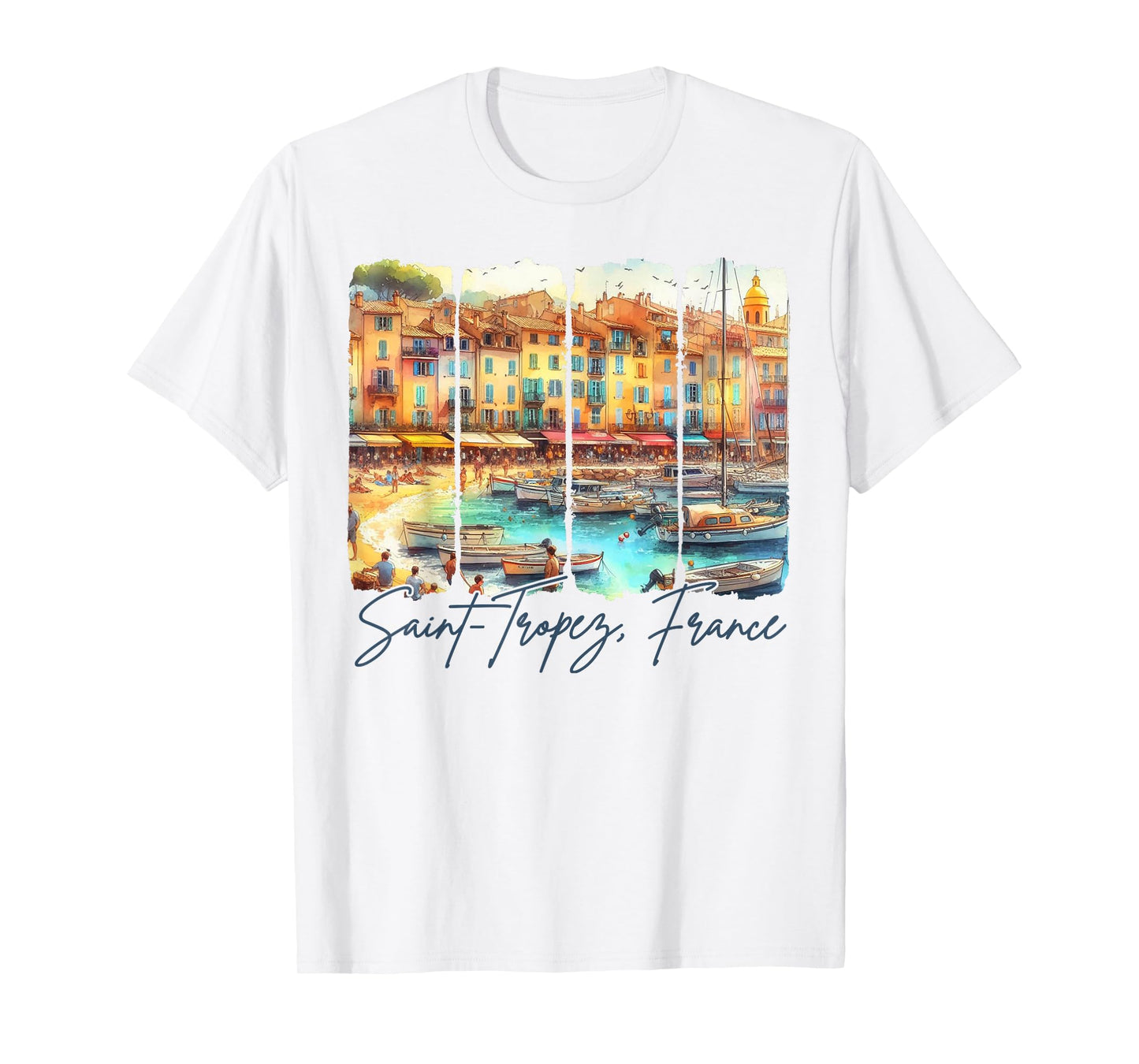 Saint-Tropez France Travel Brushstroke Saint-Tropez Souvenir T-Shirt