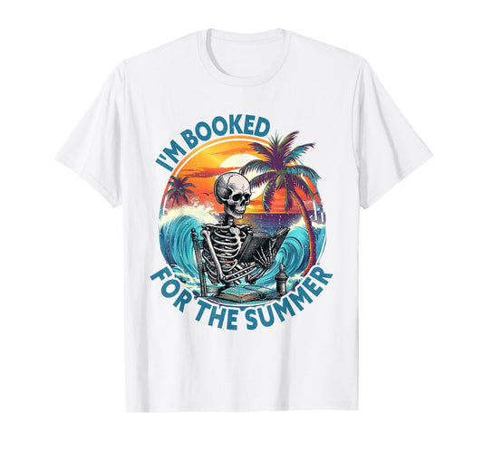 I'm Booked For Summer Book Reader Librarian Vacation Vintage T-Shirt